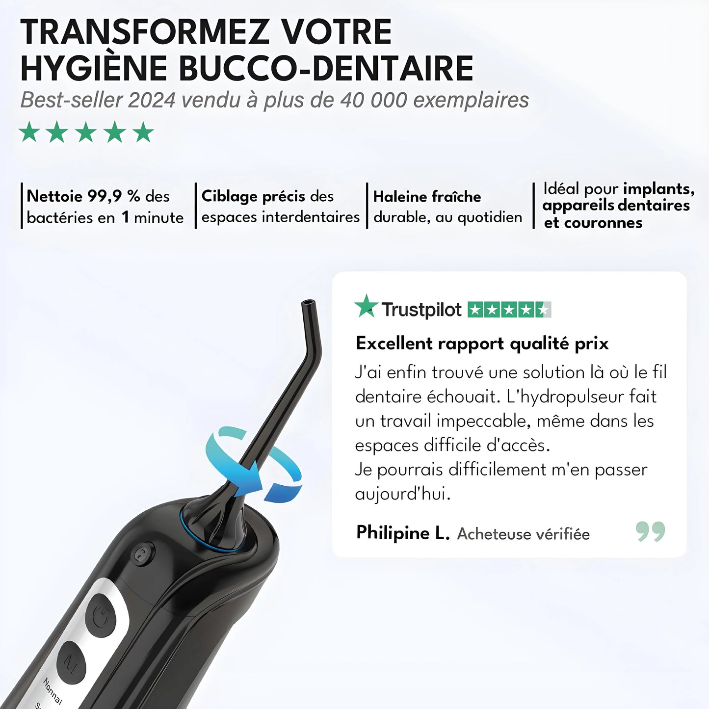 Hydropulseur sans fil